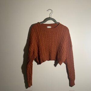 Altr'd State Cropped Coastal Cowgirl Boho Chic Cable Chunky Knit Sweater Size M